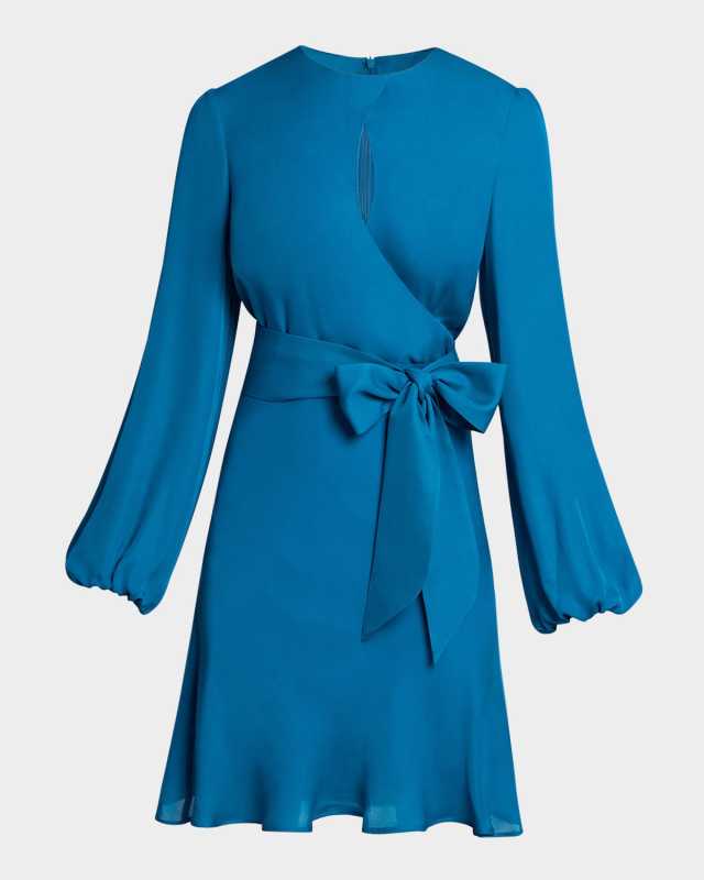 Cutout A-Line Silk Georgette Dress